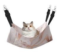 InOmak Marbre Abstrait Liquide avec Texture éclaboussée de Paillettes Or Rose,Hamac Suspendu pour Chat, lit Suspendu Doux Double Face pour Petits Chiens,L