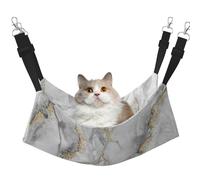 InOmak Marbre Blanc Mode Marbrure Granit Pierre Or Noir Gris,Hamac Suspendu pour Chat, lit Suspendu Doux Double Face pour Petits Chiens,L