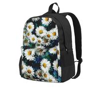 InOmak Marguerite à la mode,Sac à dos à poches, sac à dos décontracté, sac d'école résistant à l'eau pour les voyages, la randonnée ou le camping