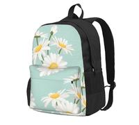 InOmak Marguerite luxuriante Fleur florale,Sac à dos à poches, sac à dos décontracté, sac d'école résistant à l'eau pour les voyages, la randonnée ou le camping