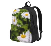 InOmak Marguerite ravissante aux fleurs éclatantes,Sac à dos à poches, sac à dos décontracté, sac d'école résistant à l'eau pour les voyages, la randonnée ou le camping