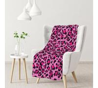 InOmak Mode beauté de Luxe léopard Rose,Couverture Douce et Chaude en Flanelle Anti-Boulochage 76 x 102 cm