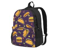 InOmak Modèle de taco, hamburger et hot-dog,Sac à dos à poches, sac à dos décontracté, sac d'école résistant à l'eau pour les voyages, la randonnée ou le camping
