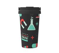 InOmak Modèles de chimie verte et de science,Tasse à café portable de 500 ml en acier inoxydable, isotherme.