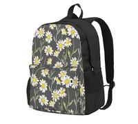 InOmak Motif aquarelle de marguerite dessiné à la main,Sac à dos à poches, sac à dos décontracté, sac d'école résistant à l'eau pour les voyages, la randonnée ou le camping