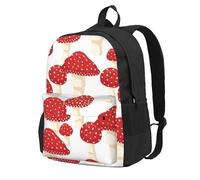 InOmak Motif de champignons rouges Amanite tue-mouches,Sac à dos à poches, sac à dos décontracté, sac d'école résistant à l'eau pour les voyages, la randonnée ou le camping