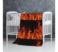 InOmak Motif de feu,Couverture Douce et Chaude en Flanelle Anti-Boulochage 76 x 127 cm