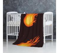 InOmak Motif de Flamme de Boule de feu Rouge tombante,Couverture Douce et Chaude en Flanelle Anti-Boulochage 76 x 127 cm