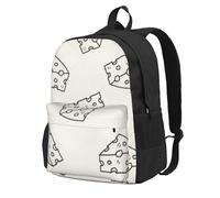 InOmak Motif de gribouillis au fromage,Sac à dos à poches, sac à dos décontracté, sac d'école résistant à l'eau pour les voyages, la randonnée ou le camping
