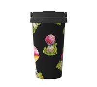 InOmak Motif de l'amanite tue-mouches rouge,Tasse à café portable de 500 ml en acier inoxydable, isotherme.