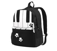 InOmak Motif d'empreinte de patte de chat sans clavier,Sac à dos à poches, sac à dos décontracté, sac d'école résistant à l'eau pour les voyages, la randonnée ou le camping