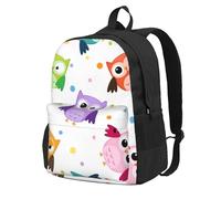 InOmak Motif hibou mignon,Sac à dos à poches, sac à dos décontracté, sac d'école résistant à l'eau pour les voyages, la randonnée ou le camping