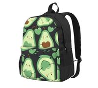 InOmak Motif mignon sans couture en forme de cœur d'avocat,Sac à dos à poches, sac à dos décontracté, sac d'école résistant à l'eau pour les voyages, la randonnée ou le camping