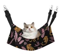 InOmak Motif Tropical léopard,Hamac Suspendu pour Chat, lit Suspendu Doux Double Face pour Petits Chiens,M