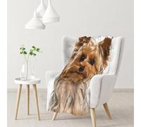 InOmak Motif Yorkshire Terrier,Couverture Douce et Chaude en Flanelle Anti-Boulochage 76 x 102 cm