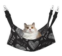 InOmak Mots d'amour manuscrits en Forme de cœur,Hamac Suspendu pour Chat, lit Suspendu Doux Double Face pour Petits Chiens,M