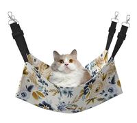 InOmak Moutarde Bleue Florale,Hamac Suspendu pour Chat, lit Suspendu Doux Double Face pour Petits Chiens,L
