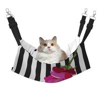 InOmak Musique Abstraite pour Piano et Roses Rouges,Hamac Suspendu pour Chat, lit Suspendu Doux Double Face pour Petits Chiens,L