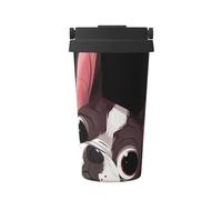 InOmak Nature du Boston Terrier,Tasse à café portable de 500 ml en acier inoxydable, isotherme.