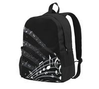 InOmak Note musicale,Sac à dos à poches, sac à dos décontracté, sac d'école résistant à l'eau pour les voyages, la randonnée ou le camping