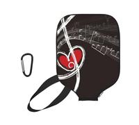 InOmak Notes de Musique d'amour, Housse de Raquette de Pickleball - Étui Compatible avec Toutes Les Formes et Tailles de Raquettes