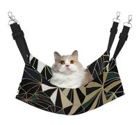 InOmak Nouveau Motif géométrique Art déco Vert émeraude et Or,Hamac Suspendu pour Chat, lit Suspendu Doux Double Face pour Petits Chiens,L