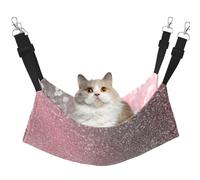 InOmak Or Rose Scintillant,Hamac Suspendu pour Chat, lit Suspendu Doux Double Face pour Petits Chiens,M