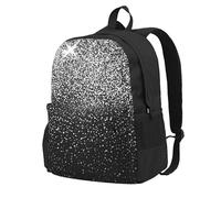 InOmak Paillettes argentées brillantes,Sac à dos à poches, sac à dos décontracté, sac d'école résistant à l'eau pour les voyages, la randonnée ou le camping