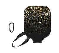 InOmak Paillettes dorées Noires Modernes et élégantes, Housse de Raquette de Pickleball - Étui Compatible avec Toutes Les Formes et Tailles de Raquettes