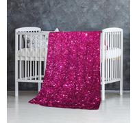 InOmak Paillettes Roses Scintillantes,Couverture Douce et Chaude en Flanelle Anti-Boulochage 76 x 127 cm