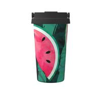 InOmak Pastèque d'été rafraîchissante,Tasse à café portable de 500 ml en acier inoxydable, isotherme.