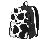 InOmak Peau de vache laitière empreinte,Sac à dos à poches, sac à dos décontracté, sac d'école résistant à l'eau pour les voyages, la randonnée ou le camping