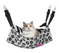 InOmak Peau de zèbre et de guépard Noir et Blanc et Fleur Rose,Hamac Suspendu pour Chat, lit Suspendu Doux Double Face pour Petits Chiens,M
