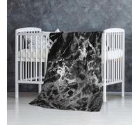 InOmak Pierre de marbre Noir, Argent, Graphite et Gris,Couverture Douce et Chaude en Flanelle Anti-Boulochage 76 x 127 cm