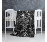 InOmak Pierre de marbre Noir, Argent, Graphite et Gris,Couverture Douce et Chaude en Flanelle Anti-Boulochage 76 x 127 cm