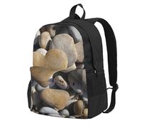 InOmak Pierre du Cœur,Sac à dos à poches, sac à dos décontracté, sac d'école résistant à l'eau pour les voyages, la randonnée ou le camping