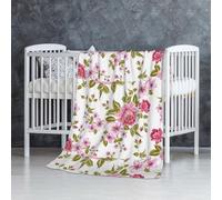 InOmak Pivoines Rose Paille,Couverture Douce et Chaude en Flanelle Anti-Boulochage 76 x 127 cm