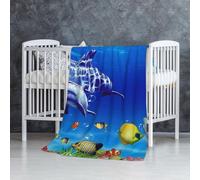 InOmak Poissons coralliens des Fonds Marins,Couverture Douce et Chaude en Flanelle Anti-Boulochage 76 x 127 cm