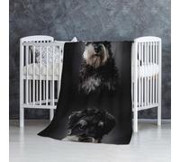 InOmak Portrait de Schnauzer Gris foncé,Couverture Douce et Chaude en Flanelle Anti-Boulochage 76 x 127 cm