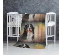 InOmak Portrait drôle de Bouvier Bernois,Couverture Douce et Chaude en Flanelle Anti-Boulochage 76 x 127 cm