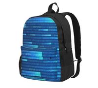 InOmak Programmeur Code Bleu,Sac à dos à poches, sac à dos décontracté, sac d'école résistant à l'eau pour les voyages, la randonnée ou le camping