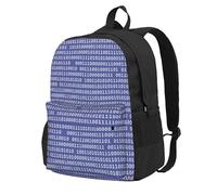 InOmak Programmeur Code informatique binaire violet,Sac à dos à poches, sac à dos décontracté, sac d'école résistant à l'eau pour les voyages, la randonnée ou le camping