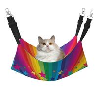 InOmak Rayons de confettis Arc-en-Ciel et étoiles,Hamac Suspendu pour Chat, lit Suspendu Doux Double Face pour Petits Chiens,M