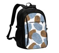 InOmak Résumé des meilleures et modernes peaux de léopard, Sac à dos de voyage décontracté pour ordinateur portable avec port de chargement USB pour hommes et femmes