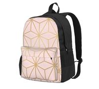 InOmak Rose doré métallisé astral,Sac à dos à poches, sac à dos décontracté, sac d'école résistant à l'eau pour les voyages, la randonnée ou le camping