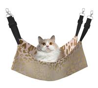 InOmak Rose Or Rose Métallisé Acier Léopard Peau d'animal,Hamac Suspendu pour Chat, lit Suspendu Doux Double Face pour Petits Chiens,M