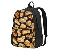 InOmak Sandwichs au fromage grillé,Sac à dos à poches, sac à dos décontracté, sac d'école résistant à l'eau pour les voyages, la randonnée ou le camping
