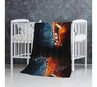 InOmak Saxophone dans Le feu et l'eau,Couverture Douce et Chaude en Flanelle Anti-Boulochage 76 x 127 cm