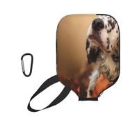 InOmak Setter Anglais Automne Animaux de Compagnie Chiots Anglais, Housse de Raquette de Pickleball - Étui Compatible avec Toutes Les Formes et Tailles de Raquettes