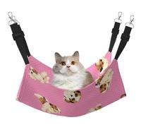 InOmak Shih Tzu à Pois Roses,Hamac Suspendu pour Chat, lit Suspendu Doux Double Face pour Petits Chiens,M